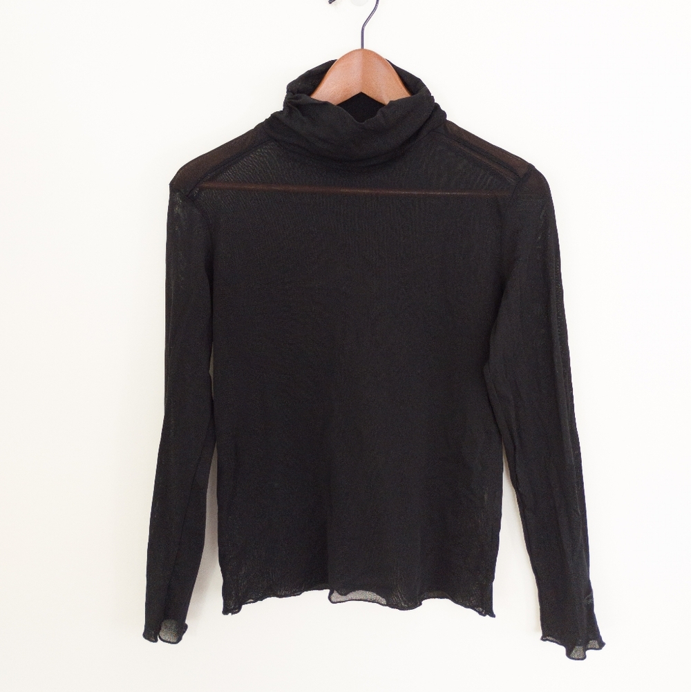 Aventures des Toiles Sheer Turtleneck Top Black Size 44